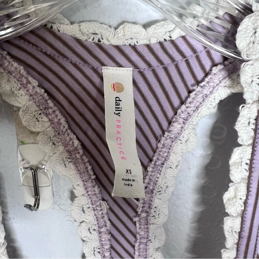 Anthropologie Daily Practice Midi Dress Women’s XS Stripe Game Time Ruched B24 - Picture 3 of 13